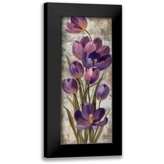 Vassileva, Silvia 8x14 Black Modern Framed Museum Art Print Titled - Royal Purple Tulips I