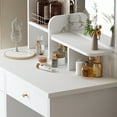 thumbnail image 4 of KULAGAGA Vanity Table Set with Mirror, Makeup Table with 3 Storage Shelves & 5 Drawers, Dressing Vanity Tables with , Dresser Desk for Girls, Women, White, 4 of 7