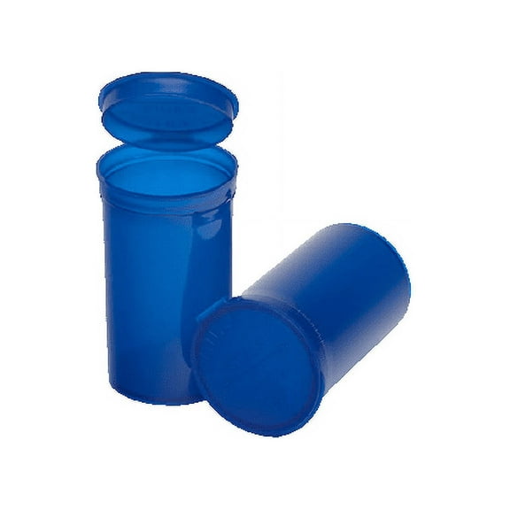 Philips Empty Prescription Pop Top Vial Made in USA Pack of 225 Dry Herb Containers with Child Resistant Translucent Blue Color 19 Dram Medical Pharmacy Pill Bottles