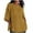 Gold, variant on YUGYXL Womens Casual Linen Tshirts Plus Size 3/4 Sleeve Loose Cozy Shirts Lounge Crew Neck Lightweight Comfy Tees Fashion Solid Color Side Split Fit Clothes