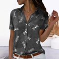 thumbnail image 2 of WEAIXIMIUNG Journey T Shirts for Women Tank Women Casual Blouses Button Down Shirts Colorful Long Sleeve Shirt Print Tops Loose Collar Splice T Shirts, 2 of 5