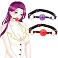 thumbnail image 4 of Mordaza bucal de cuero con correa ajustable, mordaza de bola transpirable, hebilla de Metal para juegos sexuales para adultos SM, 4 of 8