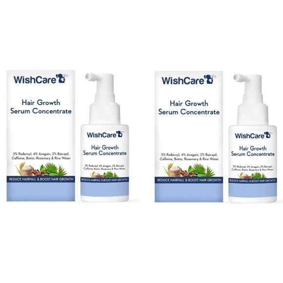 WishCare Sérum Concentré pour la Pousse des Cheveux à la Kératine Végétale et à l'Eau de Riz, 1,01 Fl Oz 30 ml, 2 Pcs