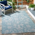 thumbnail image 2 of SAFAVIEH Courtyard Nina Distressed Floral Indoor/Outdoor Area Rug, 5'3" x 7'7", Aqua/Grey, 2 of 11