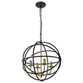 thumbnail image 3 of Octavia 4 light Brass and Dark Brown Pendant, 3 of 4