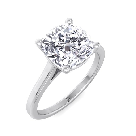 Naples - Moissanite Cushion Cut Lab Diamond Solitaire Engagement Ring