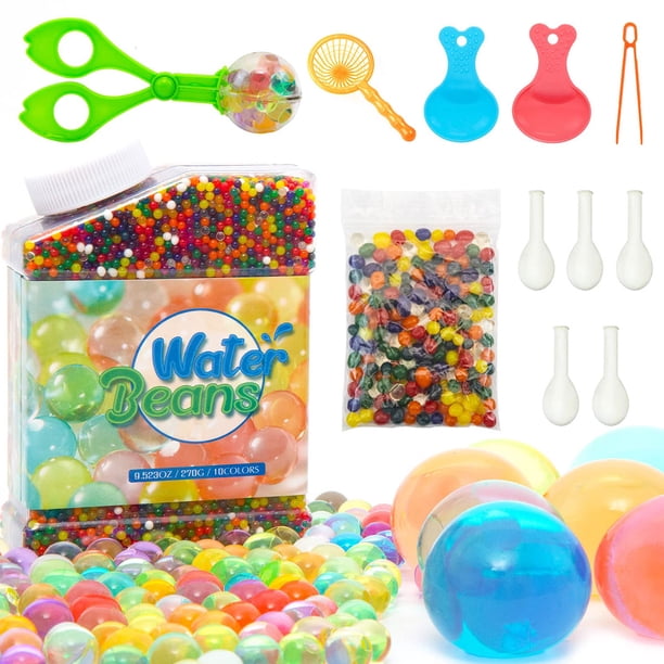 Muyoka Kit de perlas de agua, 50,000 piezas para ni帽os que juegan perlas de gel de agua Bolas de cultivo de agua de colores de cristal Bolas de barro de cultivo sin tierra no t贸xicas para revivir el