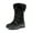 BLACK, variant on Women's Mid-Calf Winter Snow Boots, Waterproof Warm Faux Fur Lined Lace-Up Non-Slip Outdoor Booties