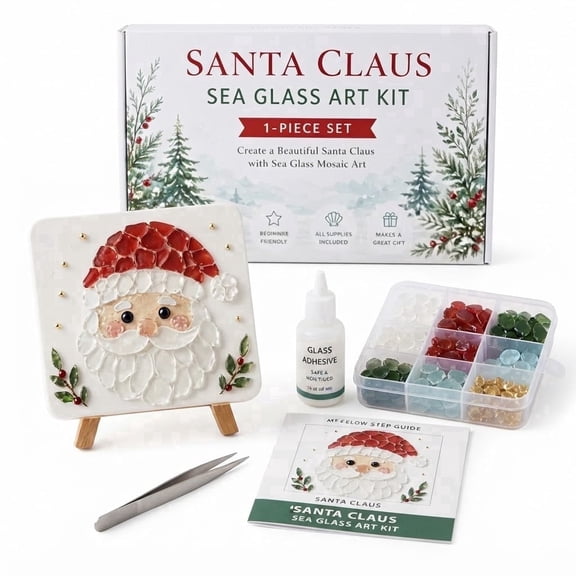 Christmas Mosaic Art Kit | DIY Kits for Kids Adults Mosaic Sea Glass Bead Craft | Christmas Home Decor, Creative Handmade Gift for Beginners (A)lxf