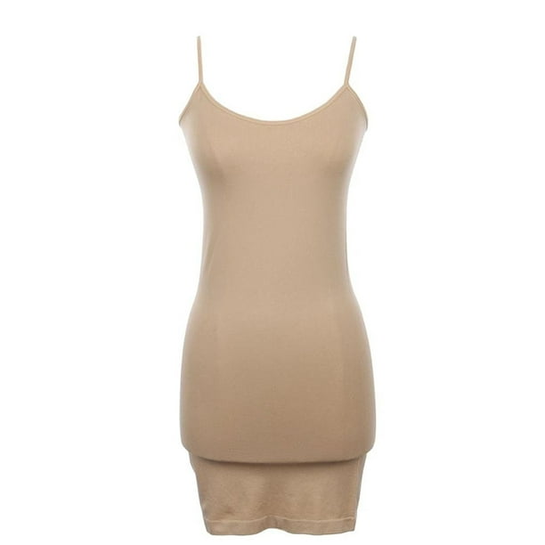TheLovely - Women's Basic Seamless Camisole Slip Long Spaghetti Strap Cami Dress - Walmart.com