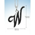 thumbnail image 5 of JewelersClub 1/4 CTW Black Diamond Initial Letter Pendant Necklace for Women | .925 Sterling Silver W Alphabet Monogram Necklaces for Girls | Script Capital Letters | Personalized Jewelry Gift for Her, 5 of 5