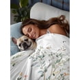 thumbnail image 3 of Sage Green Trees Queen Size Flat Sheet, Wrinkleproof & Fadeproof Cooling Flat Bed Sheet Only, Green Eucalyptus Leaves Breathable Soft Bedding Top Sheets 90 x 102 Inches, 3 of 8