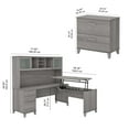 thumbnail image 2 of Somerset Sit-Stand L Desk with Hutch and File Cabinet in Gray - Engineered Wood, 2 of 8