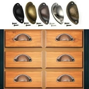 Cup Pull Shell Handles Half Moon Kitchen Cupboard Cabinet Door Drawer Knobs 12 Pcs Set with Screws Iron Construction Multiple Finishes Available Easy Installation for Home Improvement