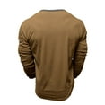 thumbnail image 5 of OGLCCG Men's Henley Shirts Lightweight Long Sleeve Button T-Shirt Casual Spring Summer Solid Color Cotton Crewneck Pullover Shirts,L,Khaki, 5 of 7