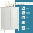 thumbnail image 5 of Gymax Bathroom Floor Storage Cabinet Double Door Kitchen Cupboard Shoe Cabinet White, 5 of 7