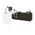 thumbnail image 4 of Bestar Equinox 72W L-Shaped Office Desk in white & deep grey, 4 of 7