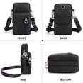 thumbnail image 4 of Bolsas cruzadas JANKS para mujer mini monederos de nailon A-Negro, 4 of 5