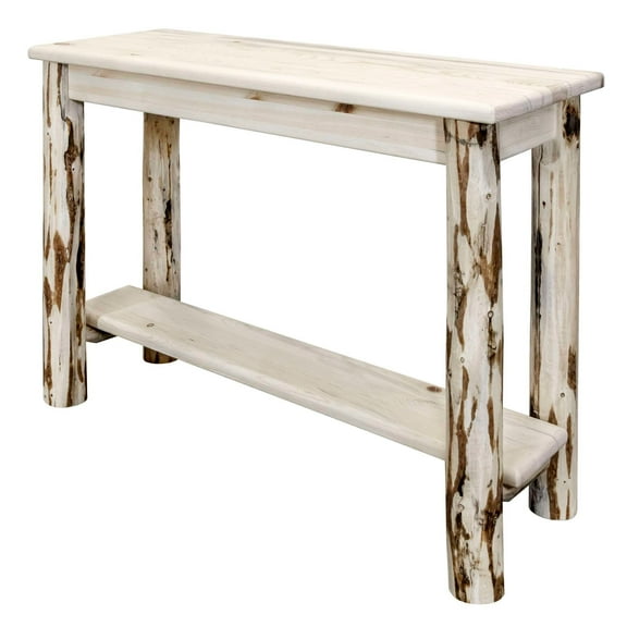 Montana Collection Console Table w/ Shelf, Clear Lacquer Finish