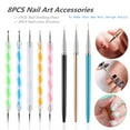 thumbnail image 4 of 5 PCS Dotting Pens with 3 PCS Nail Painting Brushes, Siisll Nail Art Tip Design Tools Dot Paint Manicure Kit, Professional Nail Art Accessories (Multicolor), 4 of 6