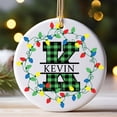 thumbnail image 5 of Adorno navideño personalizado para bebé con inicial y nombre, accesorios para fotografías navideñas, adornos navideños, regalo de recuerdo para recién nacidos, 5 of 5