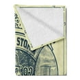 thumbnail image 2 of Victorian Soft Flannel Fleece Blanket, After a Storm Comes a Calm Classic Industry Business Theme Monochrome Art Print, Cozy Plush for Indoor and Outdoor Use, 50" x 60", Grey Yellow, by Ambesonne, 2 of 5