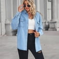 thumbnail image 6 of KYAIGUO Women Denim Shirt S-XL Button down Chambray Jean Western Shirts Long Sleeve Shirts Tops, 6 of 9