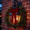 thumbnail image 2 of Christmas Wreath with Red Bows - Artificial Cedar Winter Wreath Decor, Farmhouse Holiday Wreath for Indoor Outdoor Christmas Decorations - 25'', 2 of 7