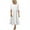 White, variant on QUYUON Womens Linen Midi Dress Women Summer Casual Short Sleeve Round Neck Beach Dresses Female Solid Color Pleated A-Line Long Dress Loose Flowy Wedding Guest Dress Style D-6089 Gray M