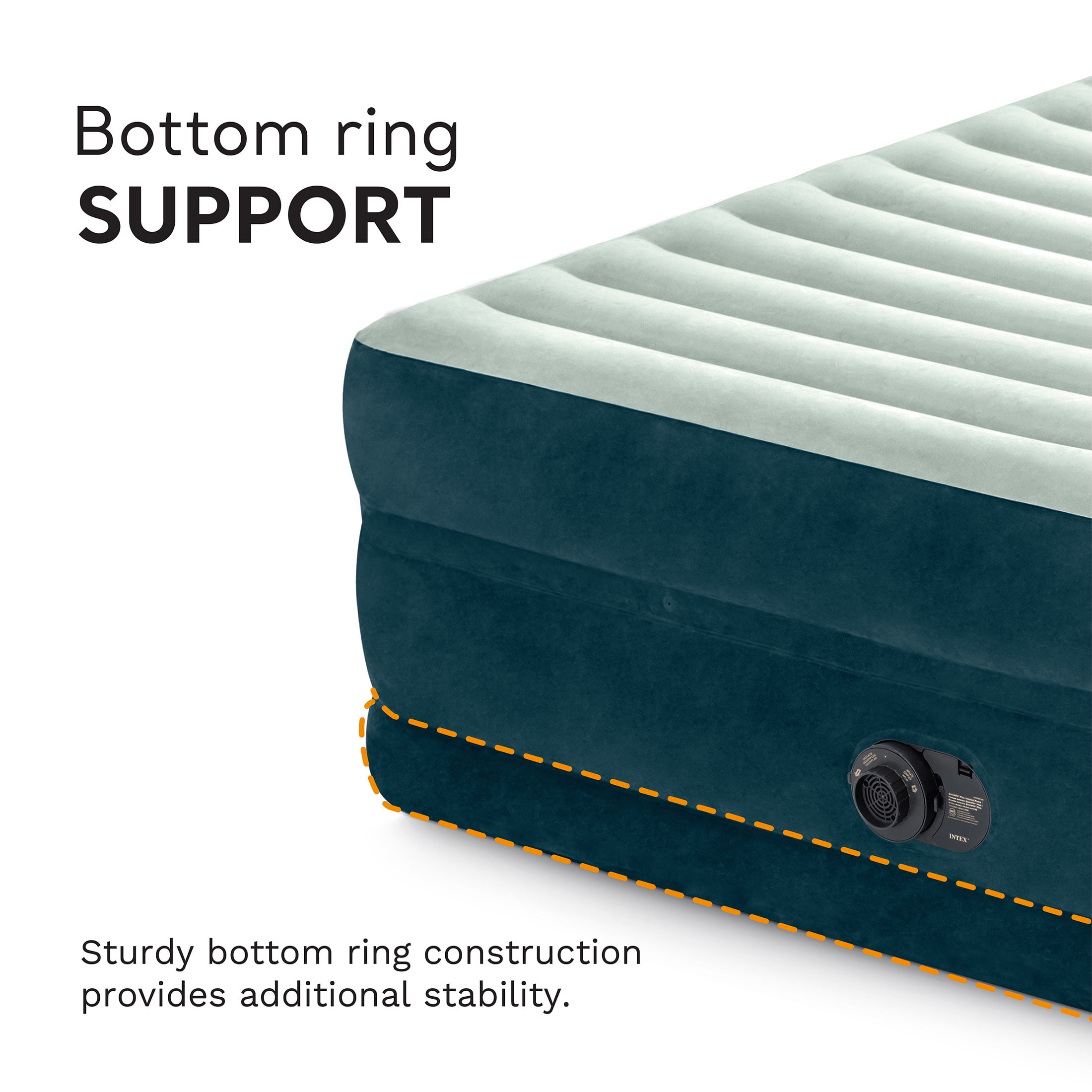 Intex 66169WD 24" Dream Lux Pillow-Top Dura-Beam Airbed Mattress with Internal Pump, King, Green