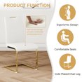 thumbnail image 7 of KATBOC 5Pcs 33.86in Modern Round Marble Dining Table Set, Gold Tulip Base & Waterproof Faux 4 Leather Chairs for Ergonomic Small Space for Apartments, Breakfast Nooks, Open-Plan Rooms, White, 7 of 7