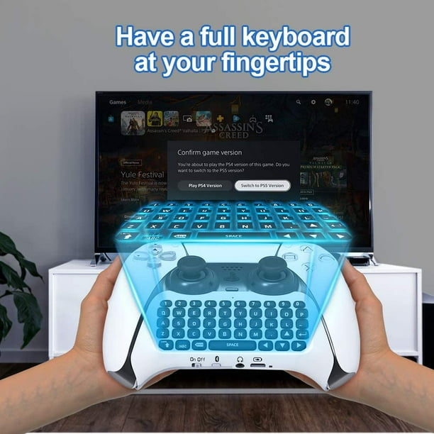 Clavier de contrôleur PS5 ATTOE, Mini clavier Bluetooth sans fil PS5  Gamepad Chatpad Message Keyboard pour Playstation 5 ontroller 