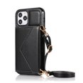 thumbnail image 5 of Wallet Case for iPhone 11 Pro Max, Detachable Crossbody Lanyard Strap PU Leather+Soft TPU Bumper Magnetic Clasp Back Flip Credit Card Slots Kickstand Cover for iPhone 11 Pro Max, Black, 5 of 10