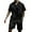 Black, variant on Short Sets for Men Lightweight Short Sleeve Button Notch Collar Shirt and Shorts 2 Piece Matching Set Summer Outfits