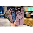thumbnail image 6 of Compatible with iPhone 14 Pro Max Clear Glitter Case-6.7 Inch, Cute 3D Design Love Heart Pattern Plating Bling Case for Women Girls Soft TPU Shockproof Camera Protective Back Cover-Blue, 6 of 11