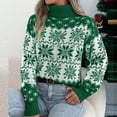thumbnail image 6 of Odbmxy Long Sleeve Womens Christmas Tops Sweater Women Turtleneck Green Holiday Pullover Loose Sweaters, 6 of 9