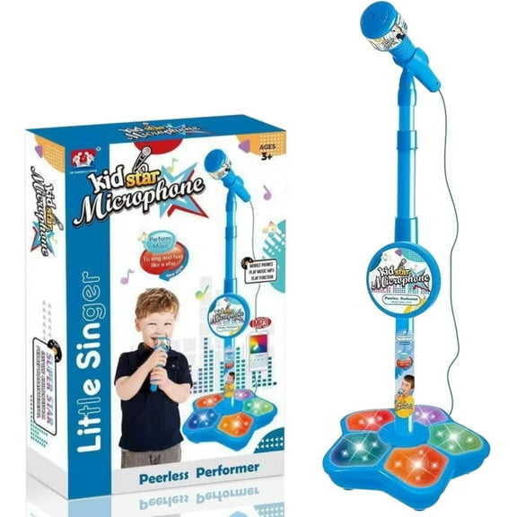 New Star, Multifunctional, Karaoke Microphone Toy, Adjustable Stand, Portable, Kids Singing Machine, Colorful LED Lights, Echo Effects, Best Birthday/Christmas Gift