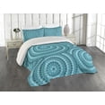 thumbnail image 2 of Ambesonne Teal Quilted Coverlet 3 Pcs, Abstract Australian Dots, Queen Size, Teal, 2 of 4