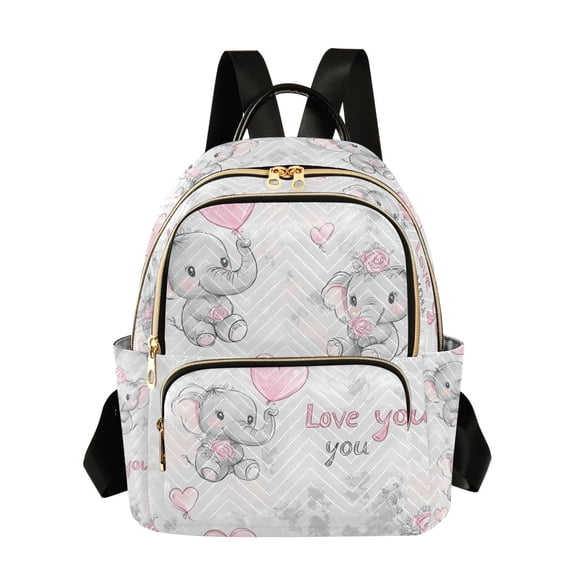 FORMRS Mini Backpack Purse for Women Quilted Travel Daypack Casual Shoulder Bag, Cartoon Elephant