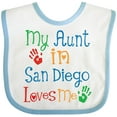 thumbnail image 3 of Inktastic My Aunt in San Diego Loves Me Boys or Girls Baby Bib, 3 of 4