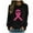 Black, variant on WREESH Women's Breast Cancer Awareness Sweatshirt Hand Pink Ribbon Graphic Long Sleeve Casual Top Black