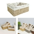 thumbnail image 3 of Pastoral Woven Rattan Storage Basket Detachable Weaving Natural Woven Basket for Beige M, 3 of 6