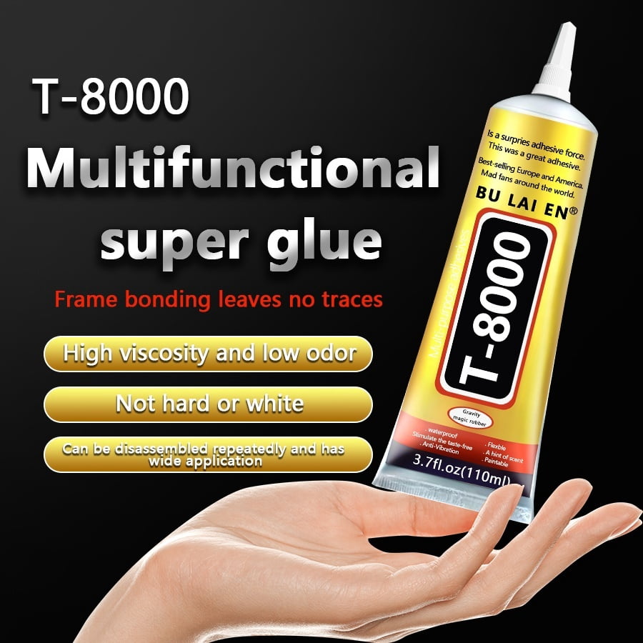 12 Count Upgrade T-8000 3.88oz Transparent Elastic Adhesive, Heavy Duty Bonding Glue for Plastic, Rubber, Jewelry, Cell Phone Repair and Household Daily Maintenance