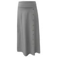 thumbnail image 4 of Women's Stretch Cotton Knit Faux Button Front Maxi A-Line Skirt, 4 of 10