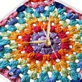 thumbnail image 3 of 3dRose, Red And Pink Edged Granny Square Crochet Pattern Seventies Retro , 15x15 Wall Clock, 3 of 8