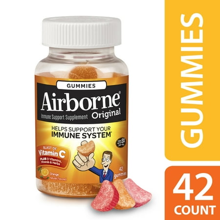 Airborne Gummies Vitamin C Supplement, Orange, 1000mg - 42