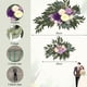 thumbnail image 2 of Letrero de boda con flores (paquete de 2) para recepción de fiesta de boda temática, letrero de bienvenida, decoración floral artificial, 2 of 5