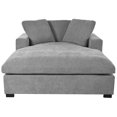 thumbnail image 5 of Mirod Oversized Chaise Lounge Chair - 53.5''W x 70.9''L, Soft Polyester Fabric, Classic Gray Design, Durable Wood Frame & Legs, Easy Assembly, for Living Room & Bedroom, 5 of 17