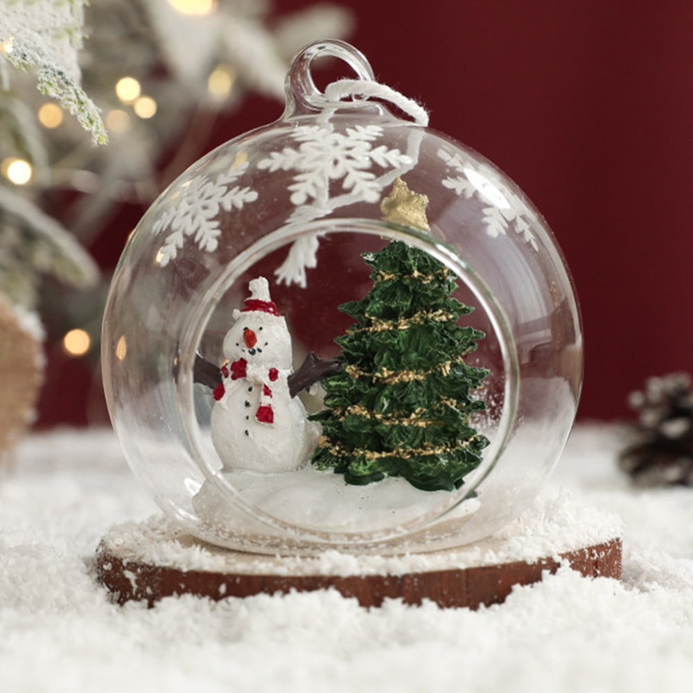 3" Thickeness Chirstmas Ball, Clear Glass Christmas Scene Ornaments Balls Wedding Christmas Holiday Party Decor for Wedding Thanksgiving Party, 1PC - Walmart.com