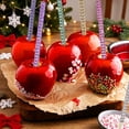 thumbnail image 6 of Aoyunhp 12Pcs Bling Candy Apple Bamboo Sticks,Caramel Sticks Mesh Wrapped Skewers for Glitter Candy Christmas Wedding & Birthday Decor,Blue,5.8", 6 of 6